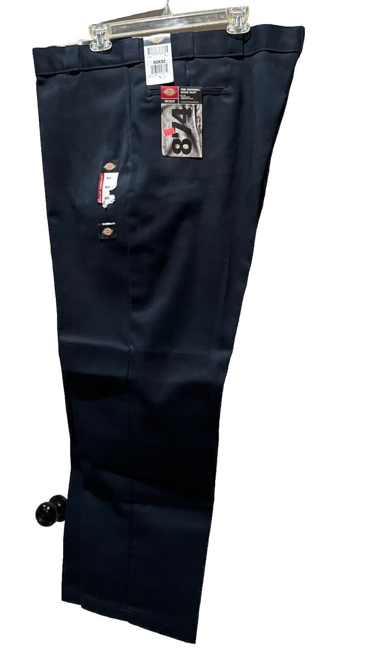 Dickies New Old Stock Navy Blue 874 Flat Front 50 X 32 Twill Pants Work Wear